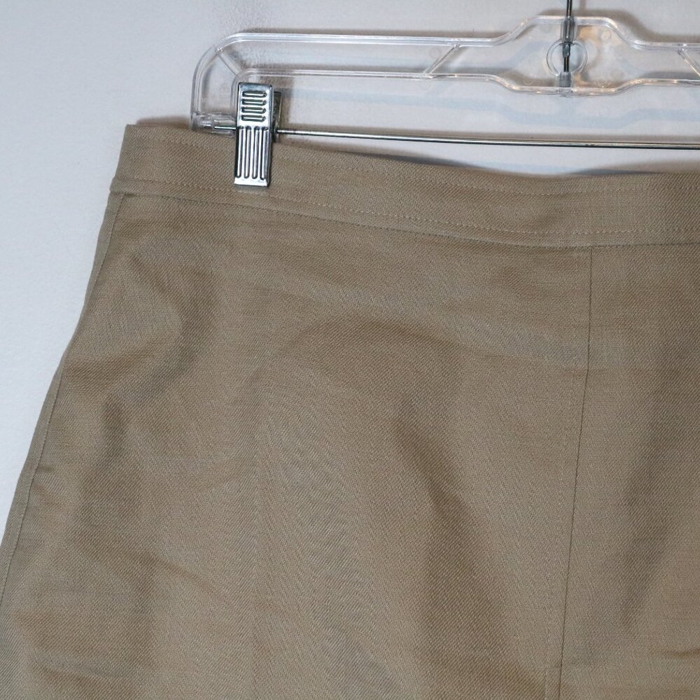 J Crew Natasha Skirt Womens 14 Linen Blend Mini A Line Brown Preppy Neutral - Picture 2 of 8